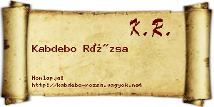 Kabdebo Rózsa névjegykártya