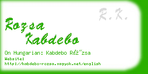 rozsa kabdebo business card